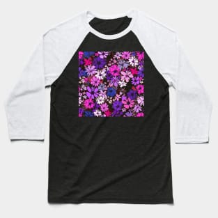 Purple Flowers Baseball T-Shirt